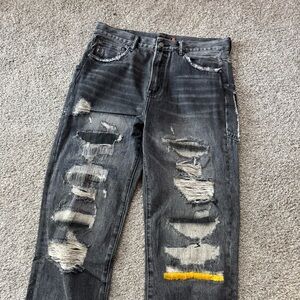 Undercover 64 AW05 Reconstructed Yellow Yarn Denim